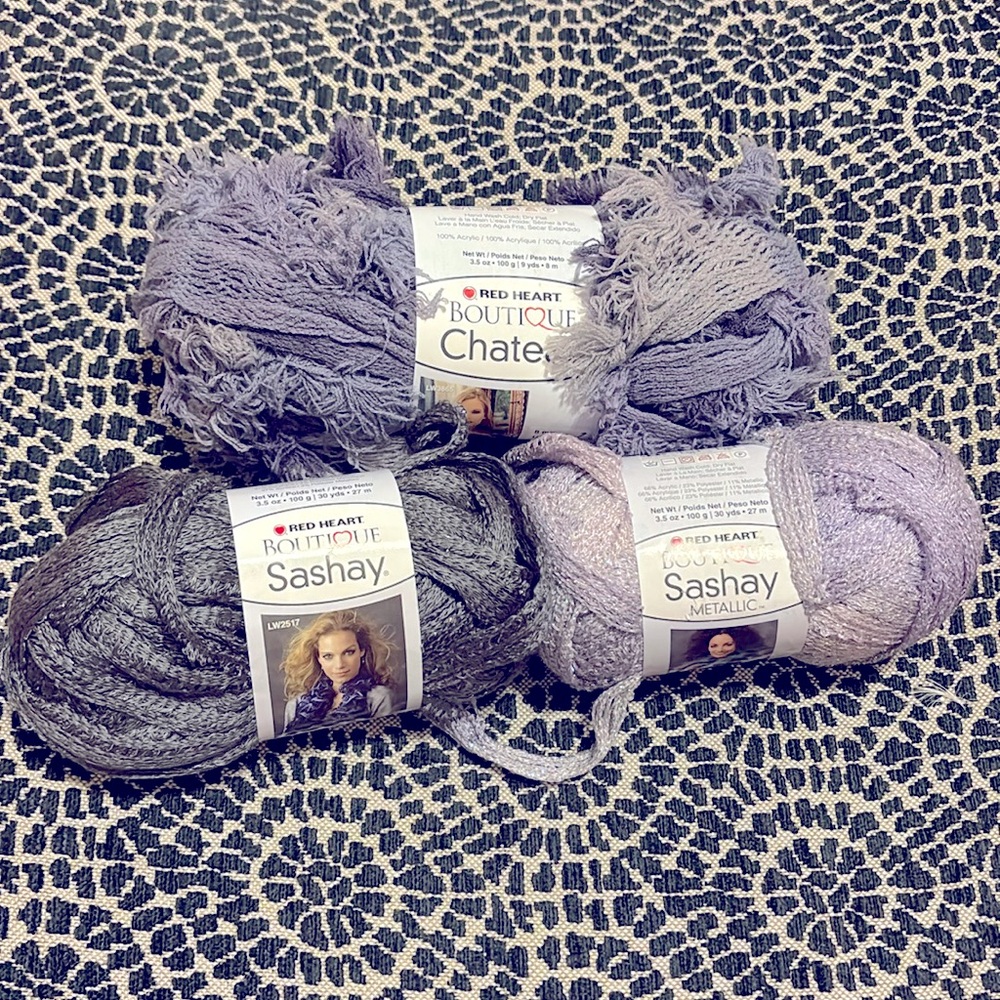 Lot Of 3 Red Heart Boutique Sashay Yarn